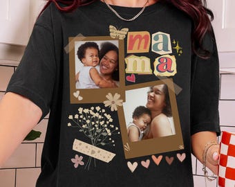 Modèle de cadre photo pour maman style scrapbooking | Cadre photo en toile modifiable | Cadeau photo personnalisé | Fête des mères, téléchargement numérique PNG