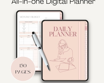 All-in-One 2026 Digital Planner | Digital Journal | Undated Hyperlinked PDF Planner | Daily Weekly Monthly Planner | Goodnotes Planner
