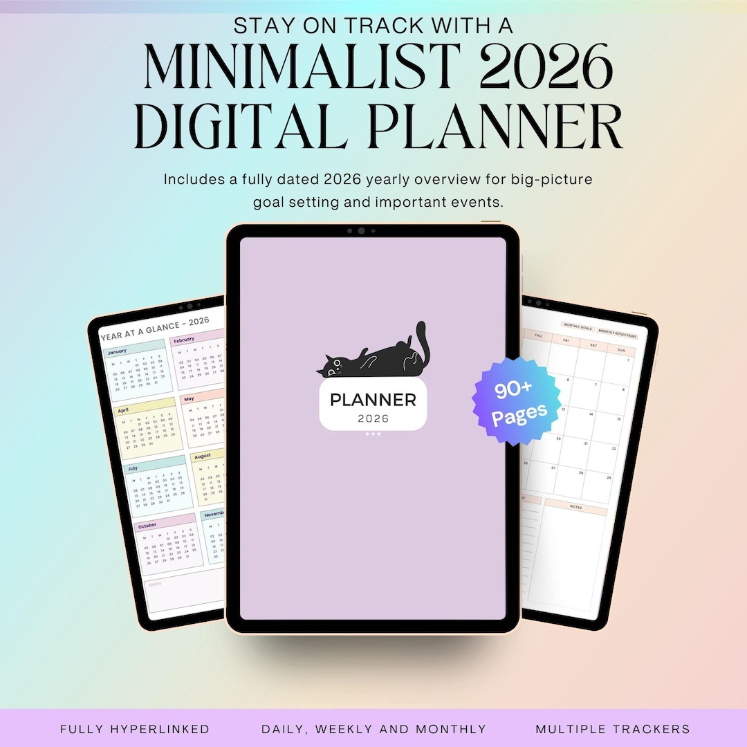 All-in-one 2026 Digital Planner | Digital Journal | Dated Hyperlinked ...