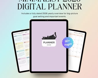 All-in-One 2026 Digital Planner | Digital Journal | Dated Hyperlinked PDF Planner | Daily Weekly Monthly Planner | Goodnotes Planner