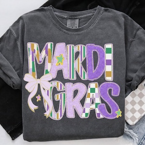 Mardi Gras 2026 PNG | Fat Tuesday Coquette Shirt Design | Carnival Squad Graphic | New Orleans Party Shirt PNG | Instant Digital Download