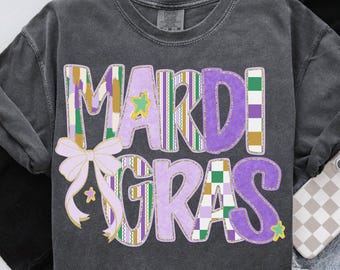 Mardi Gras 2026 PNG | Fat Tuesday Coquette Shirt Design | Carnival Squad Graphic | New Orleans Party Shirt PNG | Instant Digital Download