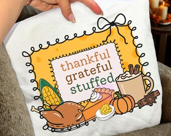 Funny Thanksgiving Dinner Sublimation, Fall Sublimation, Autumn PNG, Whimsical Coquette Digital Download PNG, Thankful Grateful Png