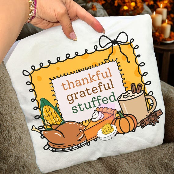 Funny Thanksgiving Dinner Sublimation, Fall Sublimation, Autumn PNG, Whimsical Coquette Digital Download PNG, Thankful Grateful Png