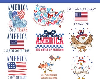 America 250th Anniversary PNG Bundle | 1776-2026 Designs | USA 250 Celebration PNG | America's Birthday Pngs | Happy 250th Birthday