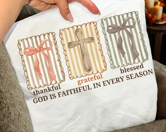 Thankful Grateful Blessed Clipart. Thanksgiving Sublimation, Fall Sublimation, Autumn PNG, Coquette Digital Download PNG, Religious Design
