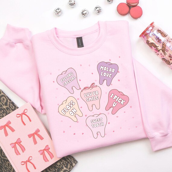 Dental Valentine's Day PNG | Tooth Clipart | Dentist PNG | Digital Sublimation Graphic | Trendy Instant Download