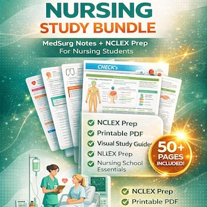Medical Surgical Nursing Study Guide Bundle | MedSurg Notes for Nursing Students | Printable PDF | NCLEX Prep | Nursing School Essentials
