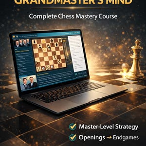 Kurs mistrzowski w szachach – Odkrywanie umysłu arcymistrza | Kompletny program szkoleniowy w szachach | Strategia, debiuty i końcówki | Wersja cyfrowa do pobrania