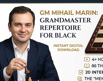 GM Mihail Marin Nimzowitsch Sizilianischer Schachkurs Eröffnungsrepertoire 1.e4 c5 2.Sf3 Sf6 Video PGN Interaktive Tests Überraschungswaffe für Schwarz