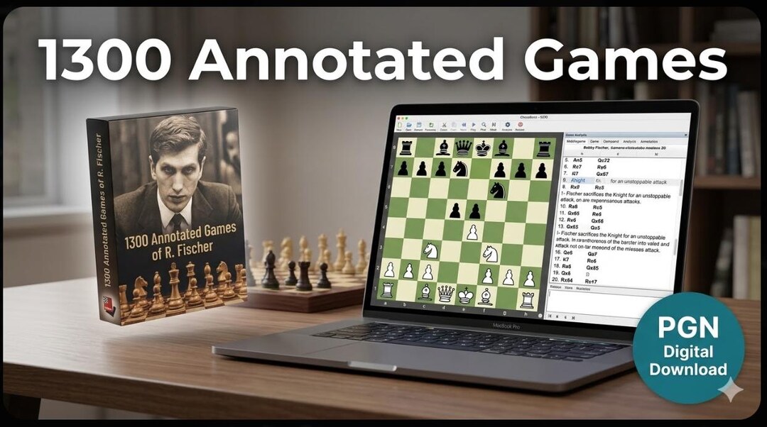 1300 Annotated Bobby Fischer Chess Games PGN | Digital Chess Database ...