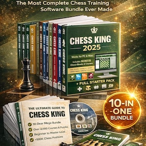 Chess King Ultimate Mega Collection 2012-2025 | Complete schaaktrainingssoftwarebundel | Meer dan 4000 lessen en puzzels | Van beginner tot meester