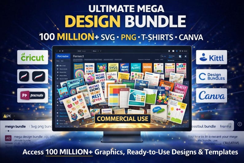 Ultimate Mega Design Bundle – SVG, PNG, T-shirt Graphics, KDP Interiors ...