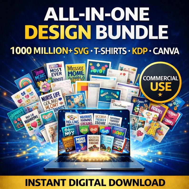 Ultimate Mega Design Bundle – SVG, PNG, T-shirt Graphics, KDP Interiors ...