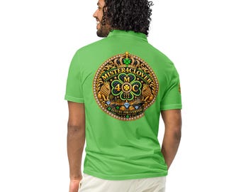 Mister4Clover – Luxury for Everyone Polo, Gold, Black & Emerald Green Design, Four-Leaf Clover