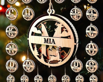 Christmas Balls Tree Decorations Monogram svg Stencil laser cut Hanging Bauble,Digital Download,Carving,Decor Bundle, Laser Cut,Customizable