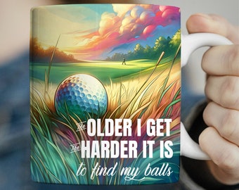 Funny Golf Quote Golf Ball Mug Wrap 11oz & 15oz Mug Template, Golfer Mug Sublimation Design Mug Wrap Template PNG Instant Digital Download