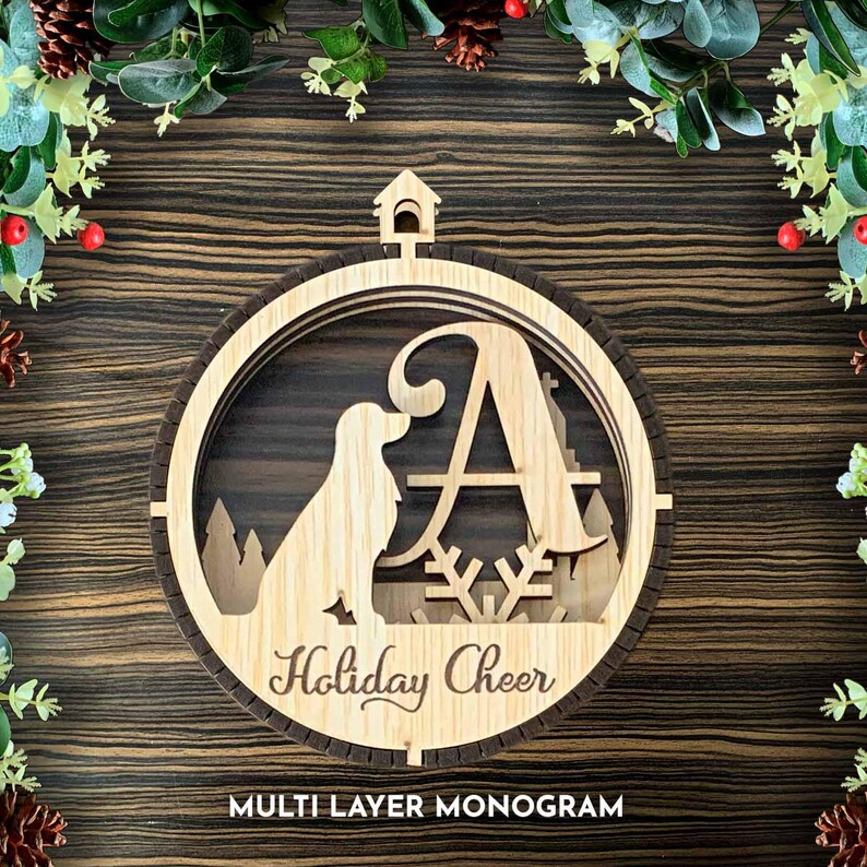 Golden Retriever Christmas Ornament SVG Bundle, 9 Designs for Laser Cut ...
