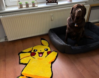 Pikachu Pokemon Carpet Handmade Carpet Cartoon Carpet Children's Carpet High Quality New Zealand Wool Carpet 110x90 XL 120 Euro