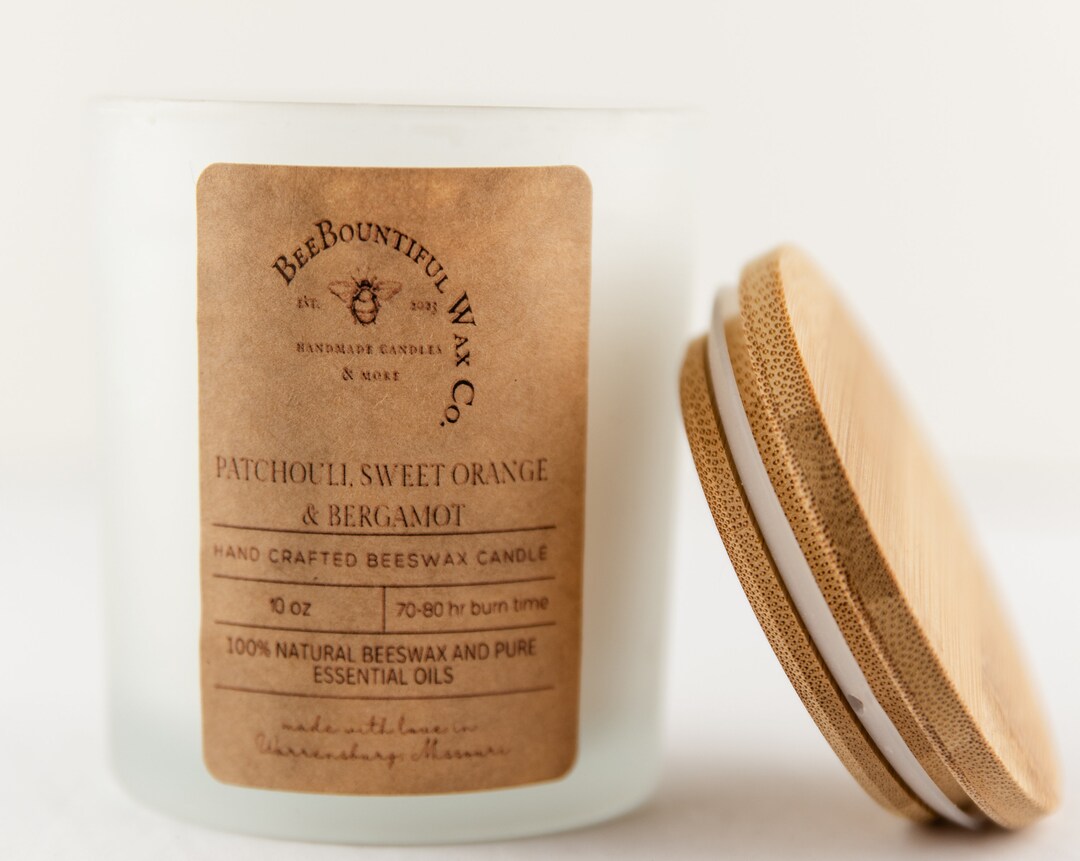 Patchouli Sweet Orange Bergamot Beeswax Candle Hand Poured - Etsy