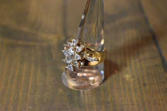 Exquisite Cocktail Ring with ~ 1CT CZ Marquise Di… - image 4