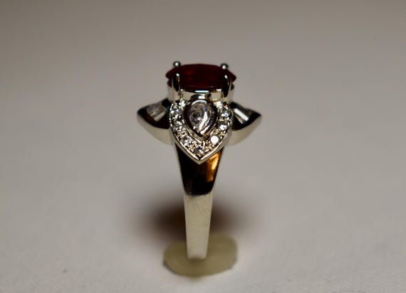 Vintage Simulated Ruby Ring, 3 Carat, size 9 - image 5