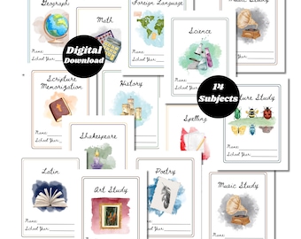 Homeschool Organization Printables | 14 Mix and Match Subjects | Printable Homeschool Planning | Homeschool Organization | Instant Download
