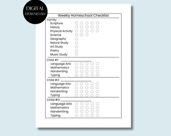 Charlotte Mason Homeschool Checklist: Family & Individual Subjects (PDF Printable)