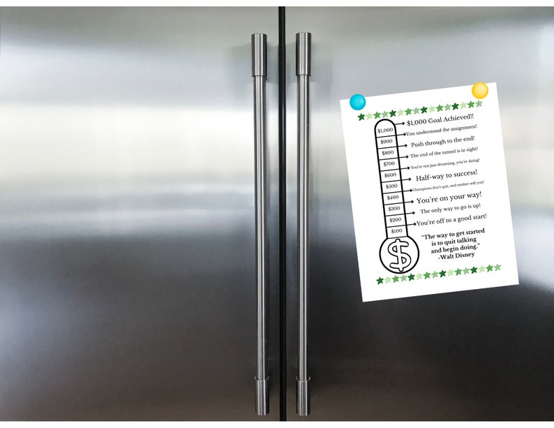 1,000 Savings Thermometer INSTANT DOWNLOAD for Emergency Funds and