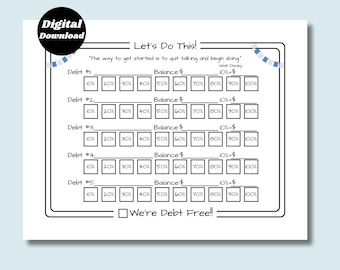 Debt Snowball Tracker: Financial Freedom Chart (Digital Download)