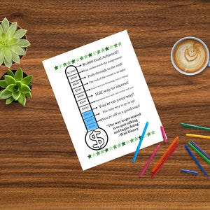 1,000 Savings Thermometer INSTANT DOWNLOAD for Emergency Funds and ...