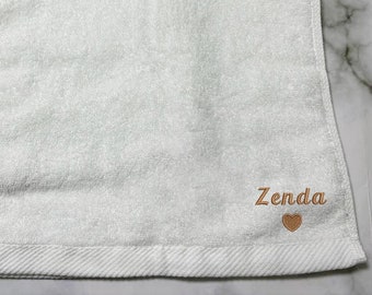 Personalized Face Towels, Heart Towels, Kute Towel, Custom Name Towel, Bathroom Decor, Towel With Name ETH002