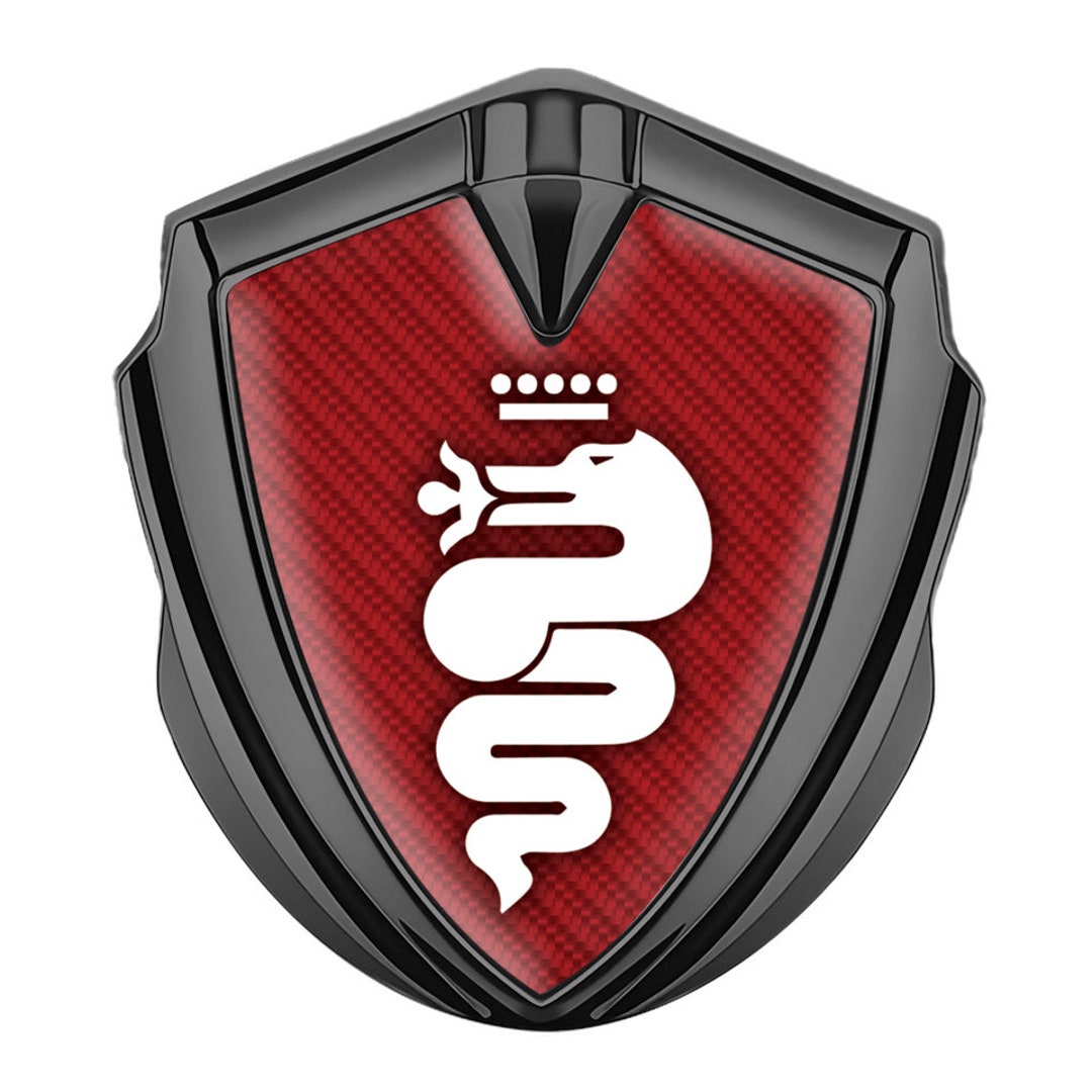 thumbnail image 2 of AUTOTATTOO Gloss Black Alfa Romeo Logo License Plate Frame – Front/Rear – ABS Plastic 2 of 3