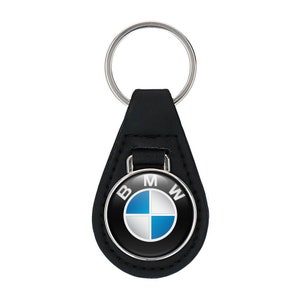 Porte-clés acier inoxydable rond BMW