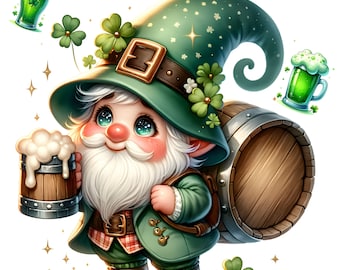 St. Patrick's Day Bier Wichtel Clipart: Irische Grafik (digitaler Download)