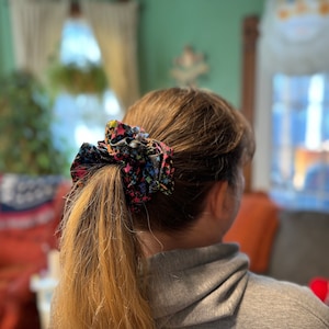 OVERSIZED Fluffy Scrunchie Set | Mix & Match Big Giant Scrunchies | Jumbo Rayon Warm Scrunchies | Large Satin Sunset Scrunchies