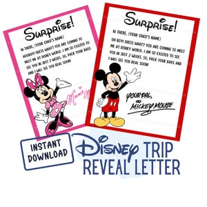 Lettre surprise de voyage magique | Souris | Amis | Vacances dans un parc à thème
