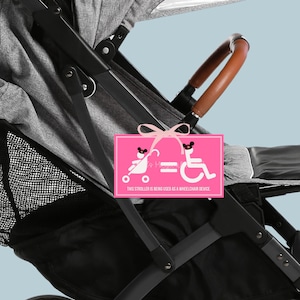 Pink Mouse Wheelchair Stroller Tag Printable Stroller Tag - Perfect for Your Magical Vacation Digital Download