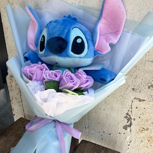Stitch & Purple Rose Bouquet