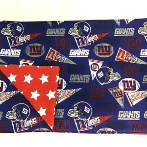 NY Giants Reversible Placemats, NY Giants Decor, Giants Football Gifts, Giants Accessories, Big Blue Fan Gifts, New York Giants Football