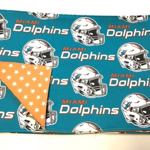 Miami Dolphins Reversible Placemats - Set of 4, Dolphins Football Decor, Miami Dolphins Gifts, NFL Placemats, Dolphins Fan Gifts, Miami FL