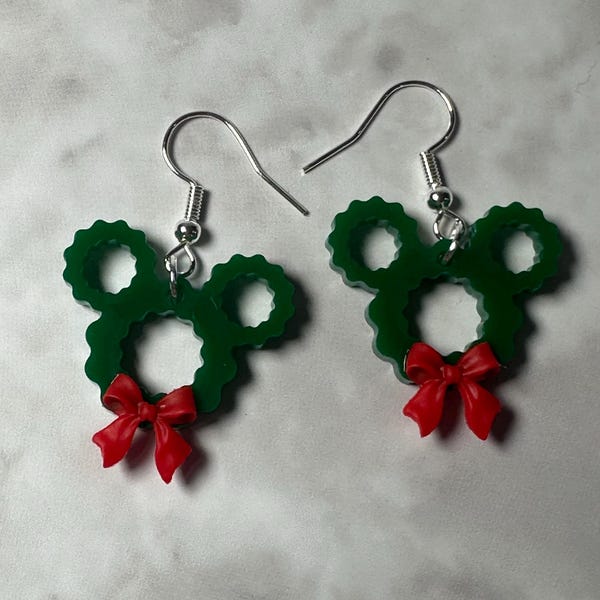 Pendientes con corona de Mickey WDW Christmas Disneyland