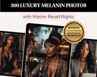 Melanin Luxe Stock Photos: Social Media & Digital Marketing (MRR)