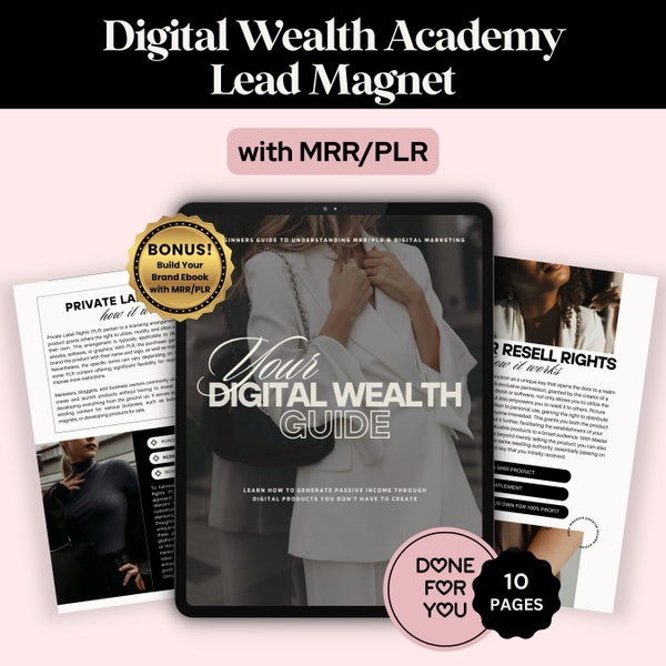 Digital Wealth Academy DWA LEAD MAGNET Mrr Plr | Master Resell Rights Digital Product | Dfy editable Canva Template | Passive Income