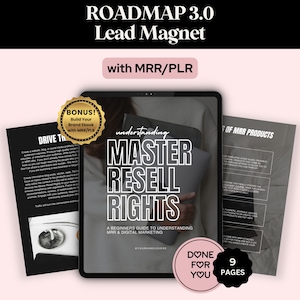 ROADMAP LOODMAGNEET 3.0 Mrr Plr | Master digitaal product doorverkooprechten | Gedaan voor jou bewerkbare canvassjabloon | Stappenplan passief inkomen verkopen