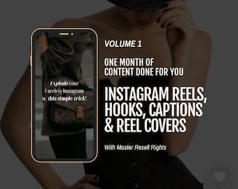 30 Done-For-You Instagram Reels: Hooks, Captions, Covers (MRR)