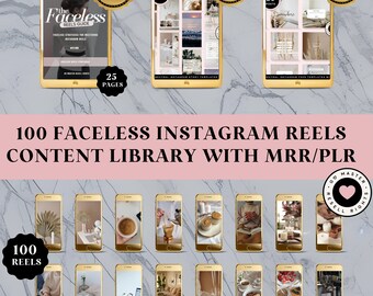 100 Faceless Instagram Reels: MRR/PLR Content Library (Digital Download)