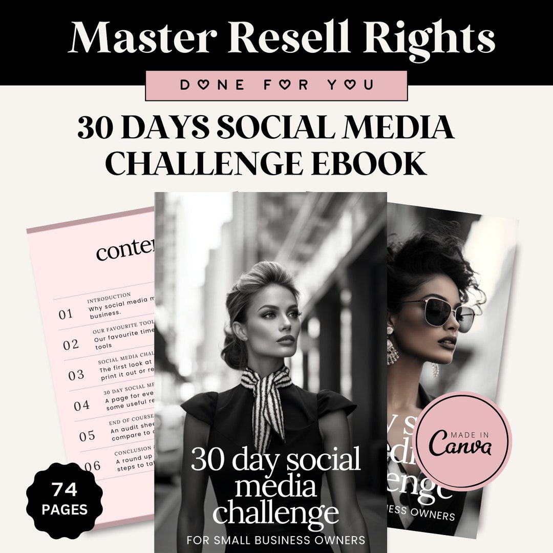 MRR 30 Days Social Media Challenge Guide With Master Resell Rights MRR ...