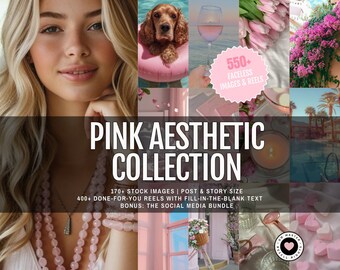 Pink Boho Instagram Reels & Photos: MRR PLR Canva Template