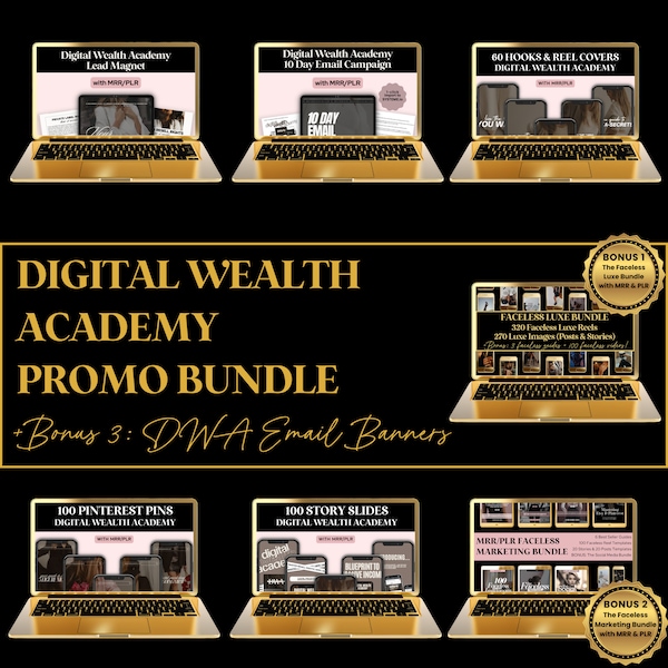 Digital Wealth Academy DWA PROMO Bundle Mrr Plr | DWA Marketing Vault Master Resell Rights Done For You Social Media Canva Template Resale